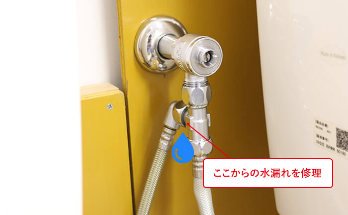 給水管との接続部