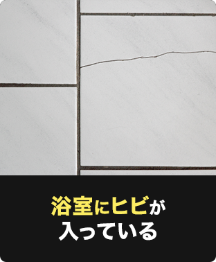 浴室にヒビが入っている